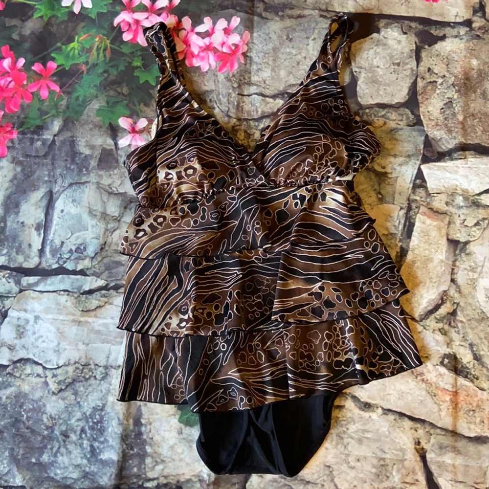 Tropical Escape One Piece Tiered Bathing Suit